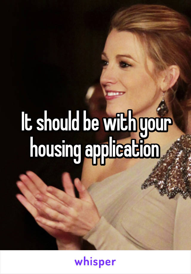 It should be with your housing application 