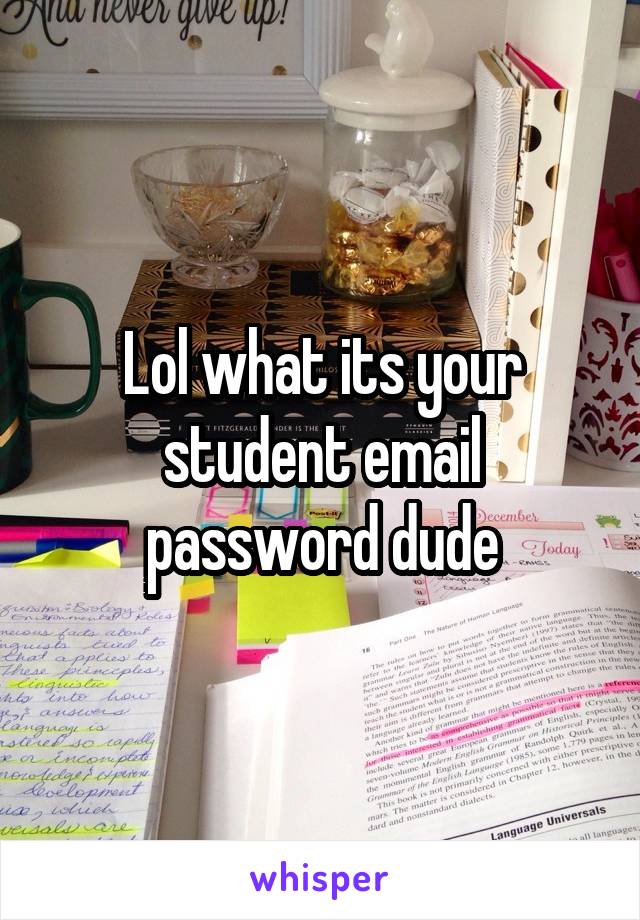 Lol what its your student email password dude