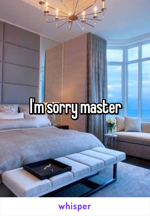 I'm sorry master