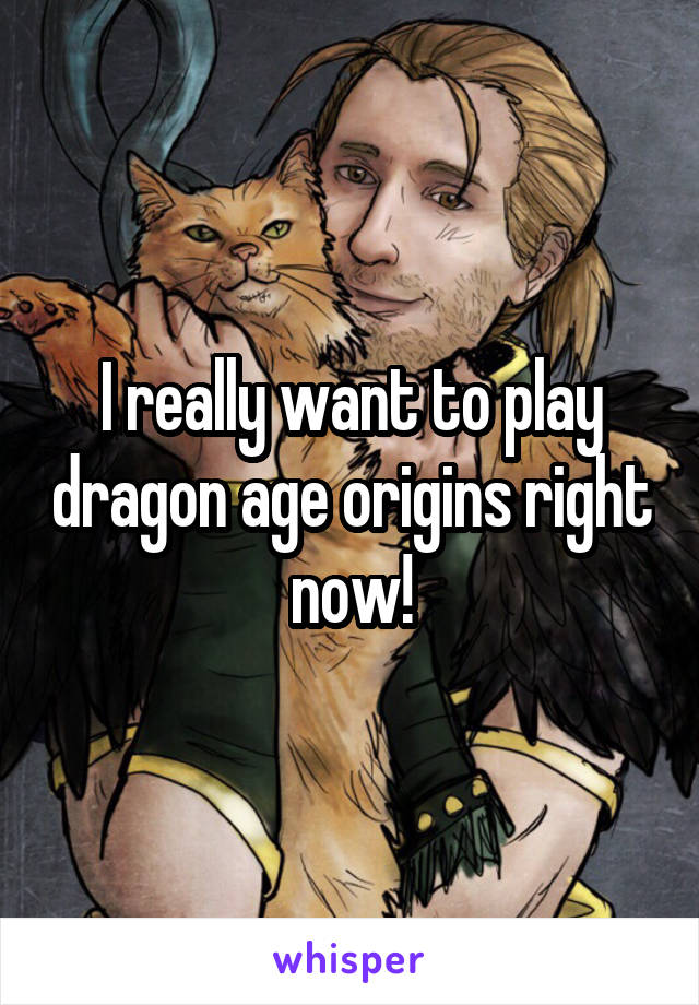 I really want to play dragon age origins right now!
