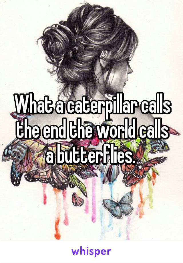 What a caterpillar calls the end the world calls a butterflies. 
