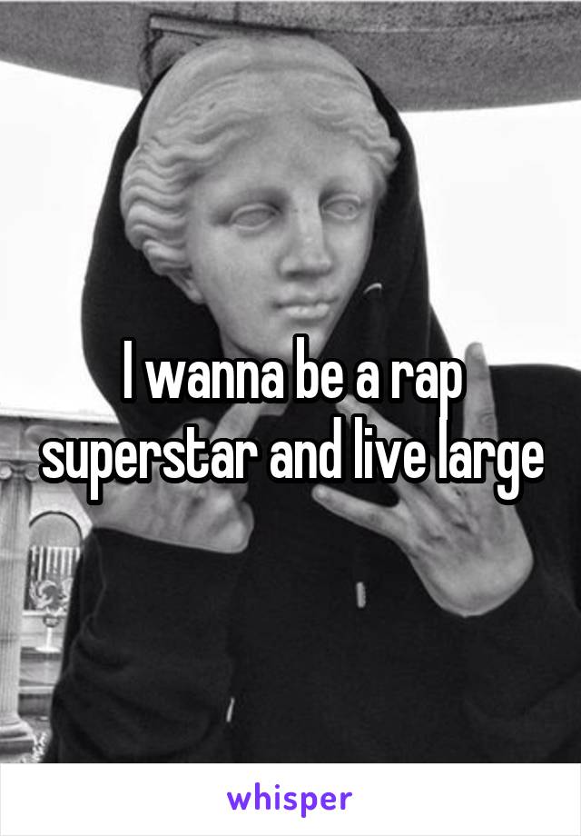 I wanna be a rap superstar and live large
