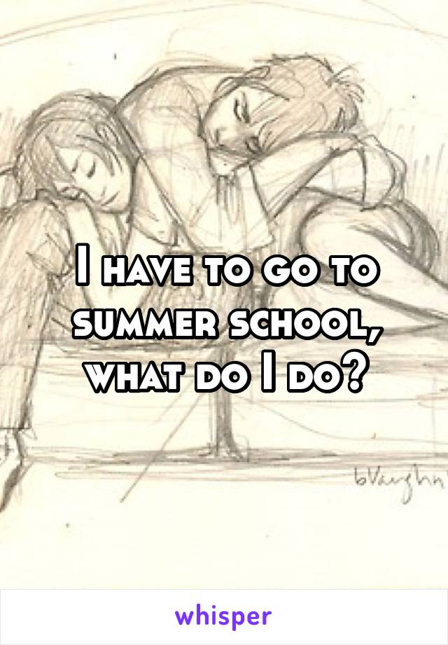 I have to go to summer school, what do I do?
