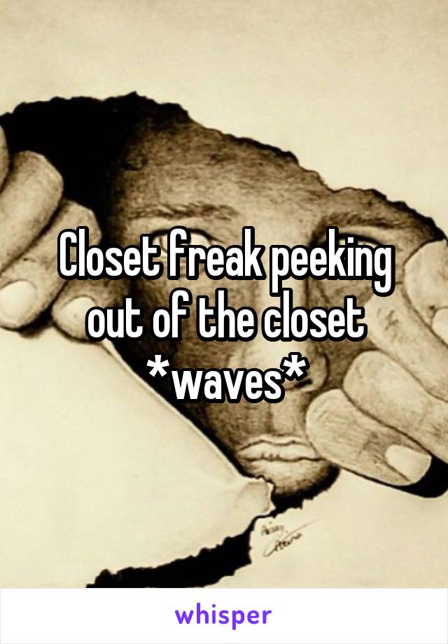 Closet freak peeking out of the closet *waves*