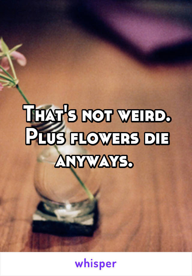 That's not weird. Plus flowers die anyways. 