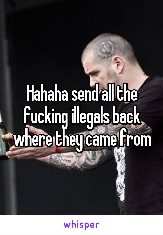 Hahaha send all the fucking illegals back where they came from