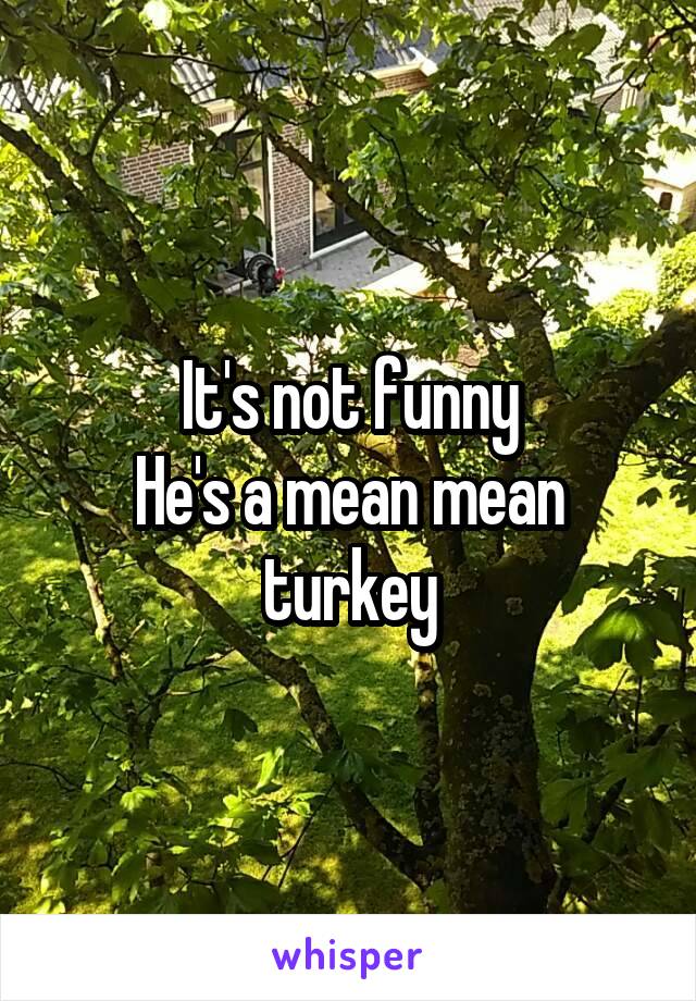 It's not funny
He's a mean mean turkey