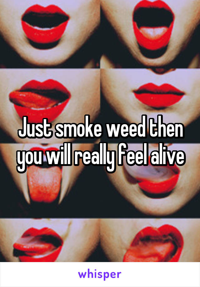 Just smoke weed then you will really feel alive