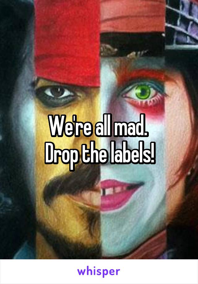 We're all mad. 
Drop the labels!