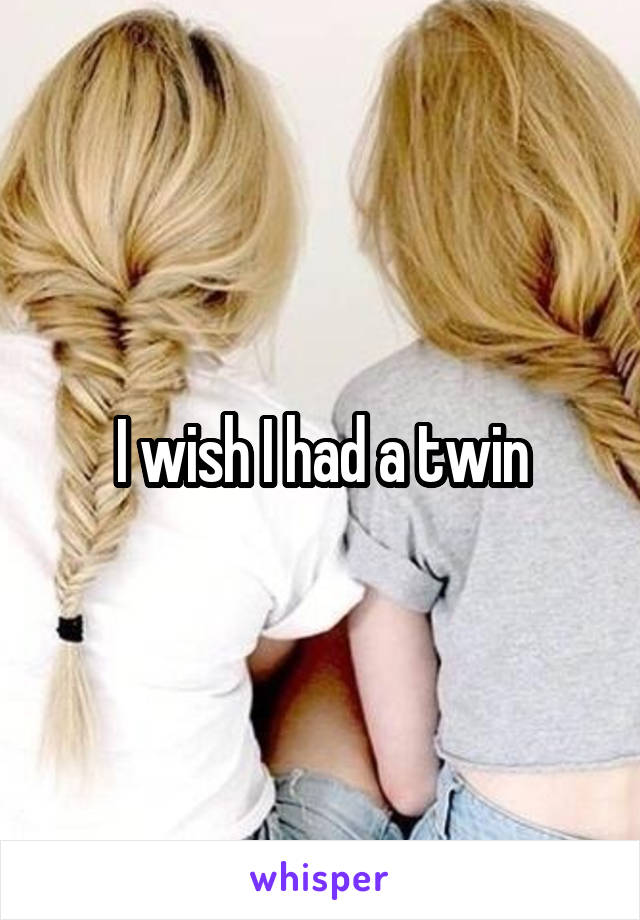 I wish I had a twin