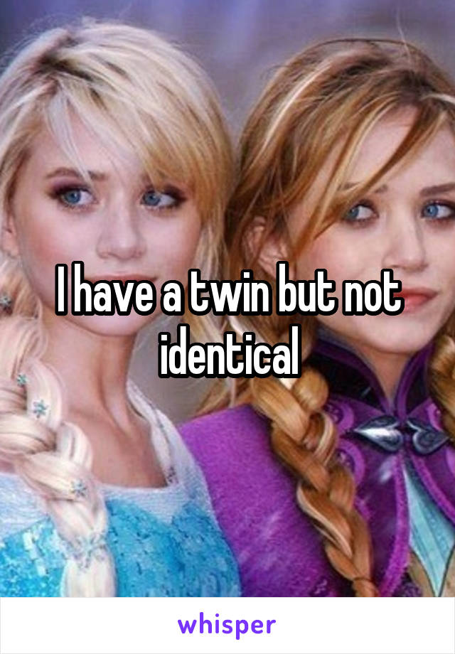 I have a twin but not identical