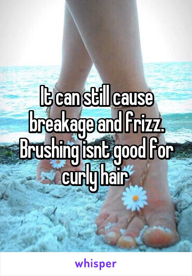 It can still cause breakage and frizz. Brushing isnt good for curly hair 