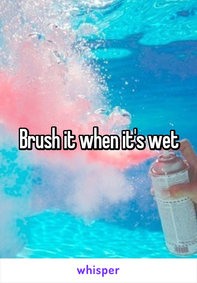 Brush it when it's wet