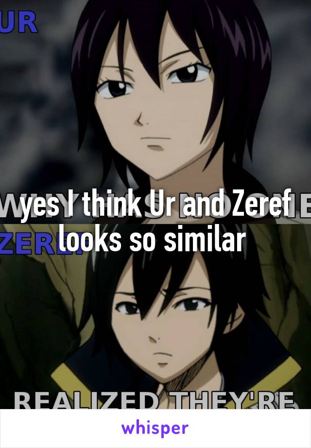 yes I think Ur and Zeref looks so similar 