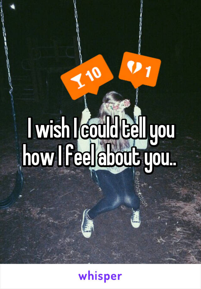 I wish I could tell you how I feel about you.. 