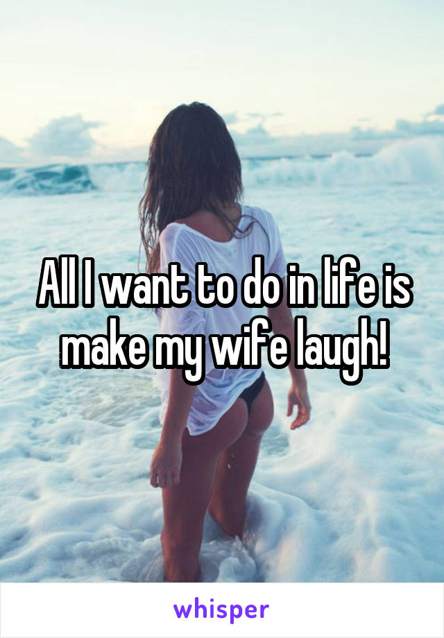 All I want to do in life is make my wife laugh!