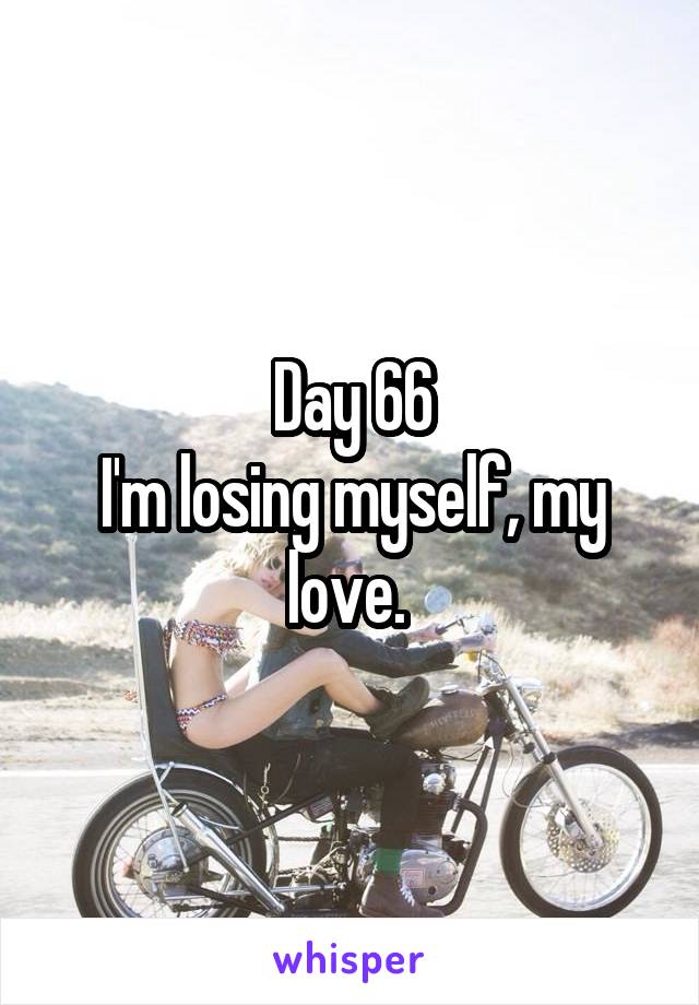 Day 66
I'm losing myself, my love. 