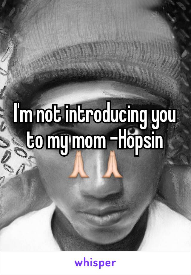 I'm not introducing you to my mom -Hopsin 🙏🙏