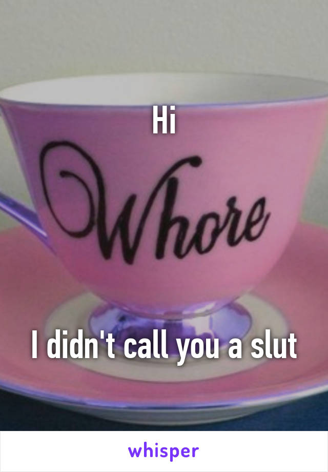 Hi





I didn't call you a slut