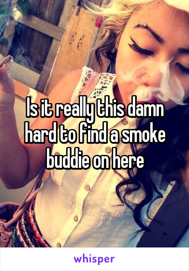 Is it really this damn hard to find a smoke buddie on here
