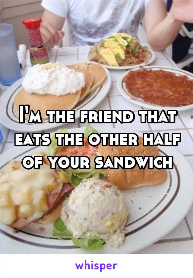 I'm the friend that eats the other half of your sandwich