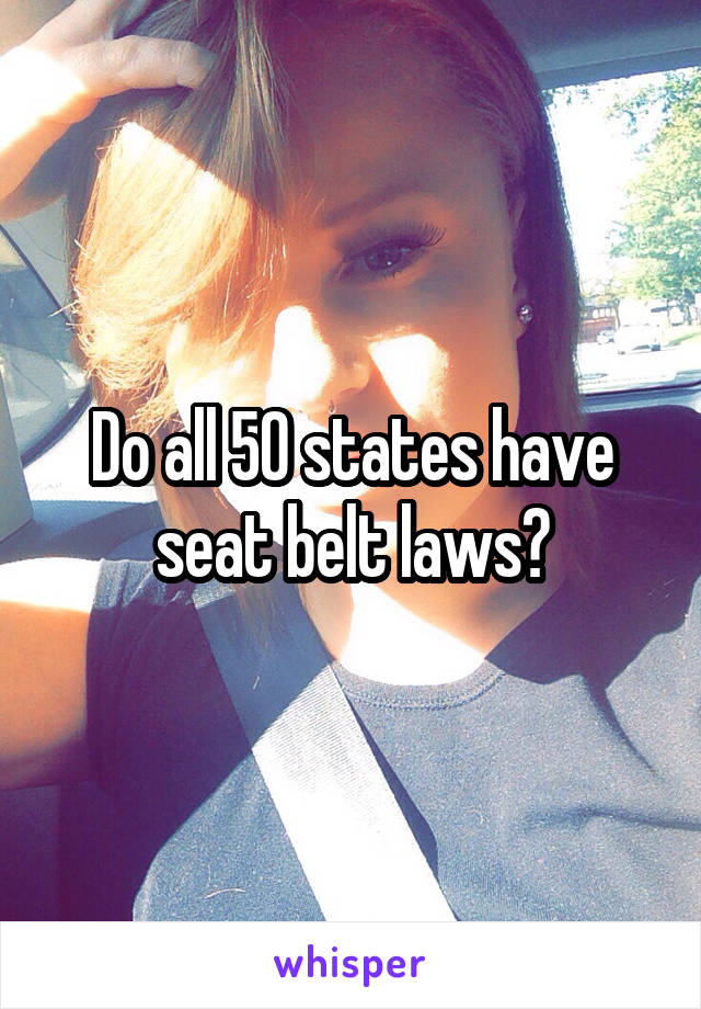 Do all 50 states have seat belt laws?