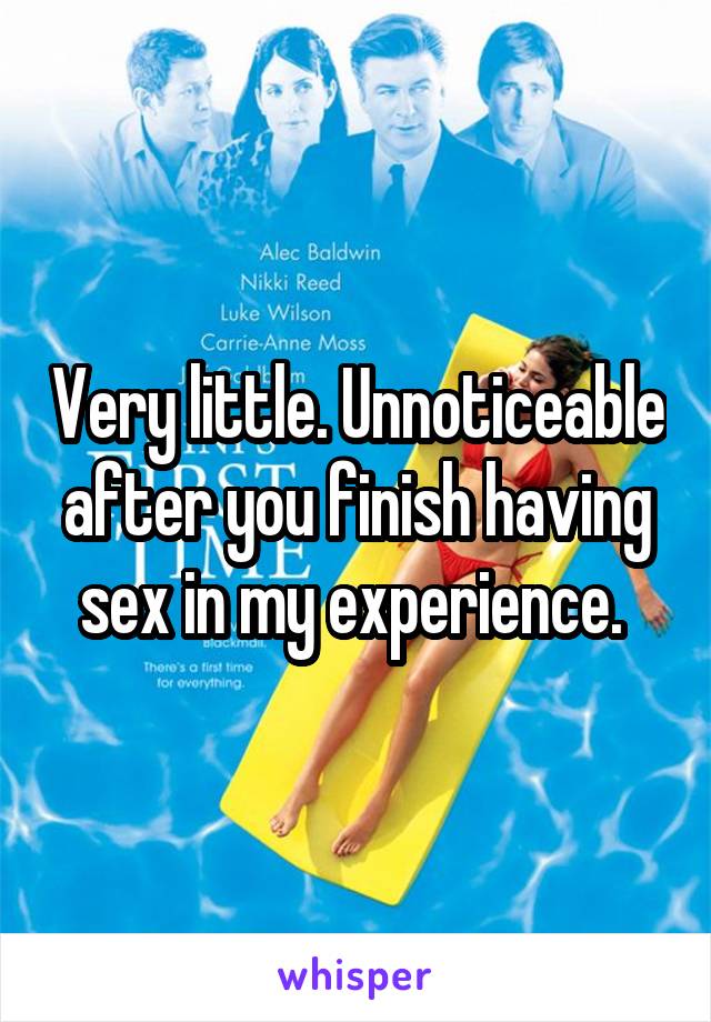 Very little. Unnoticeable after you finish having sex in my experience. 