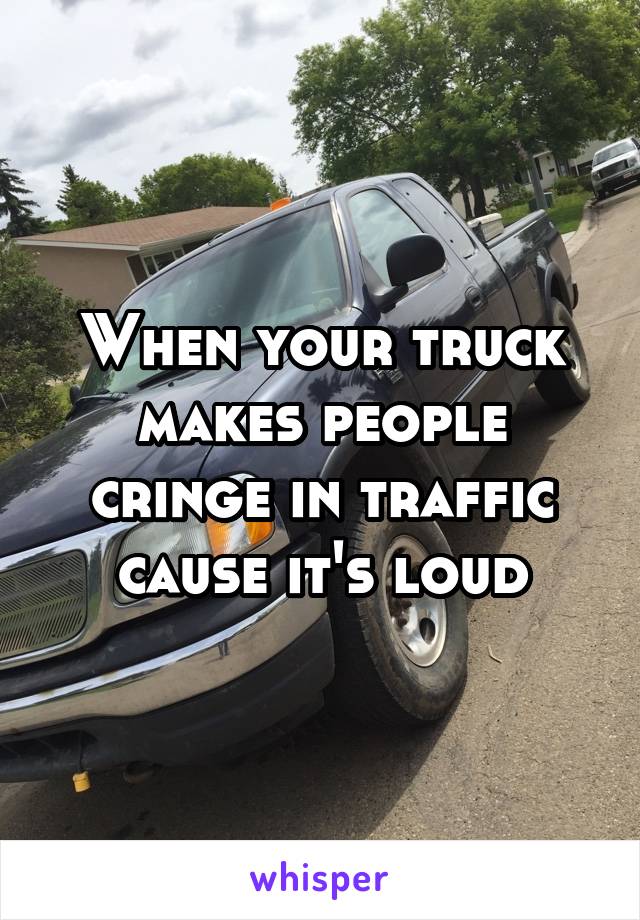 When your truck makes people cringe in traffic cause it's loud