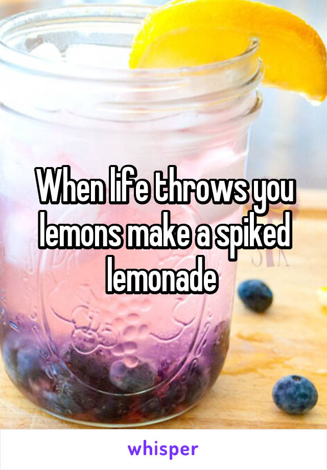 When life throws you lemons make a spiked lemonade 