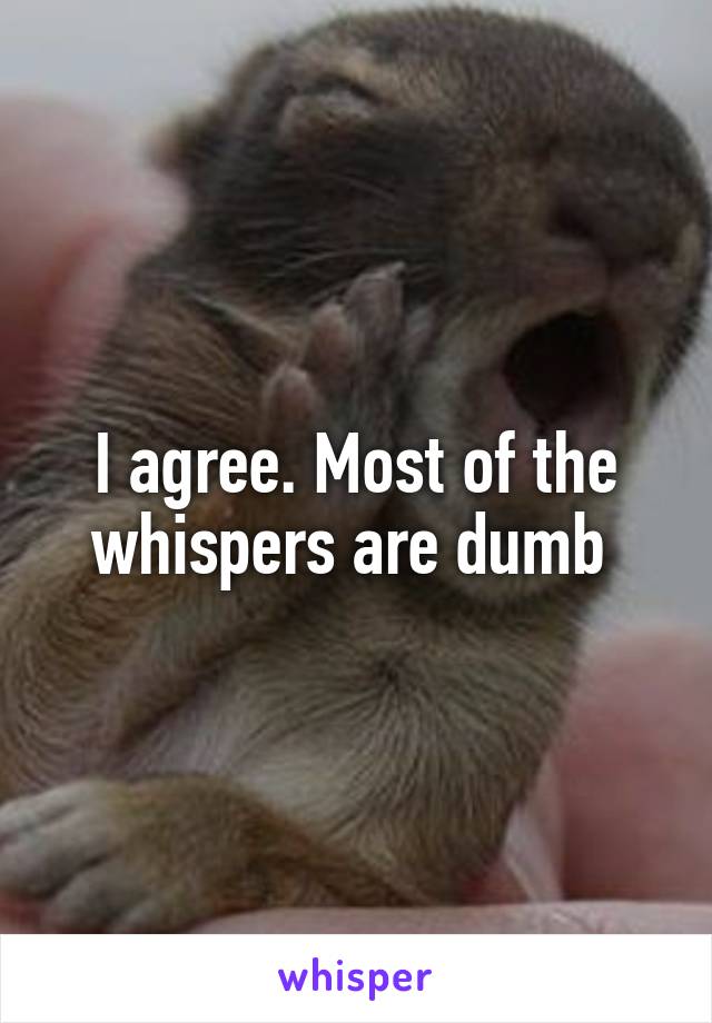 I agree. Most of the whispers are dumb 