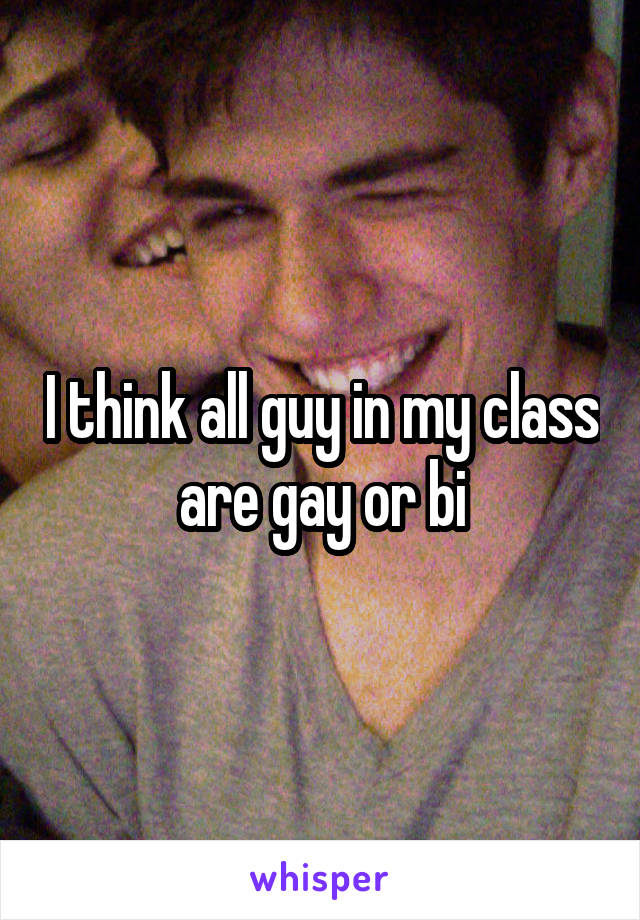 I think all guy in my class are gay or bi