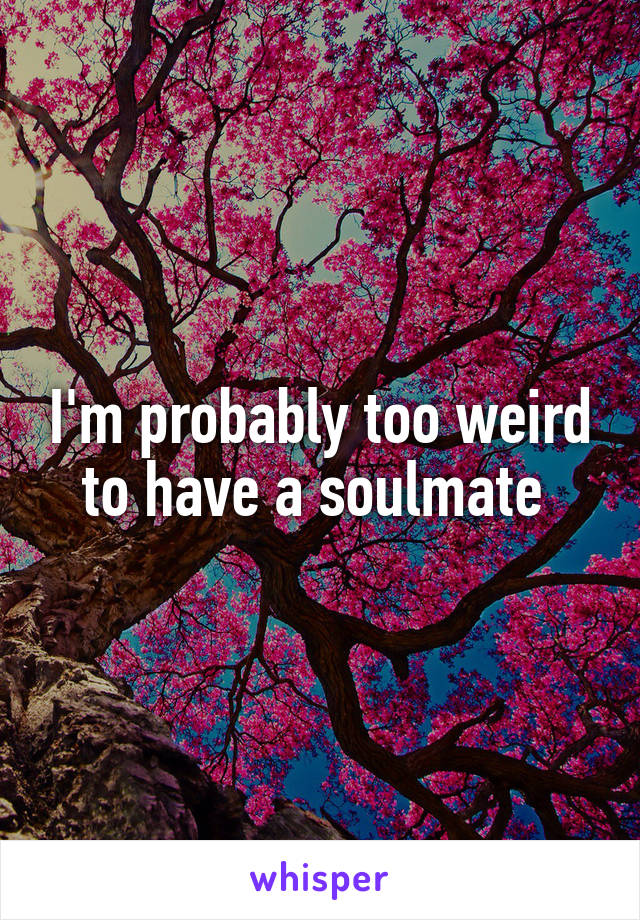 I'm probably too weird to have a soulmate 