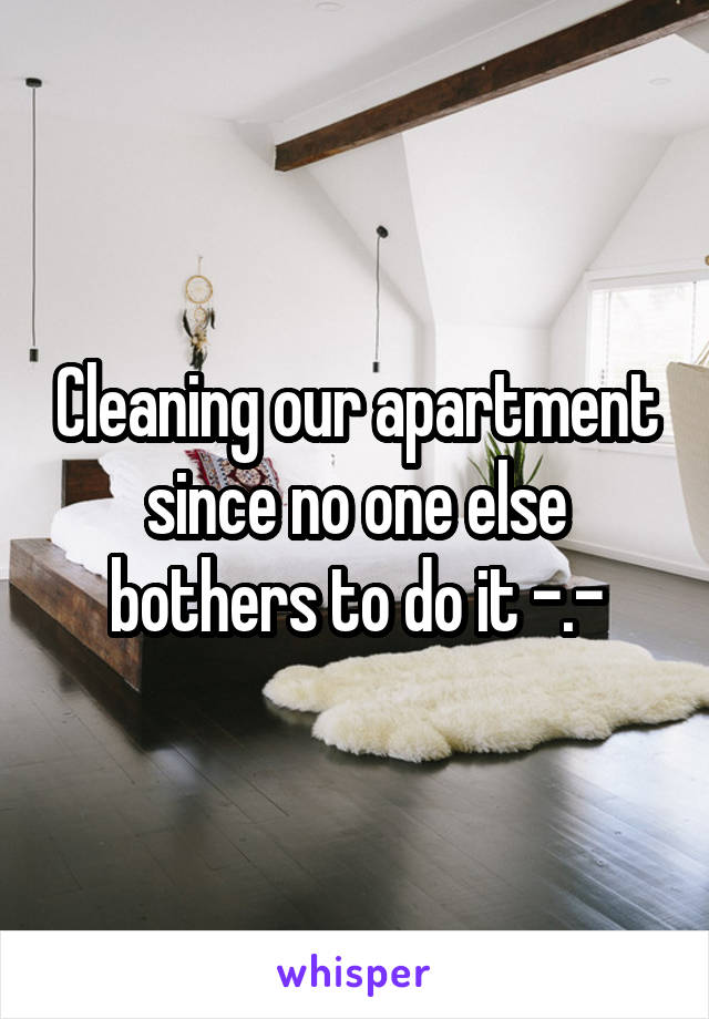 Cleaning our apartment since no one else bothers to do it -.-