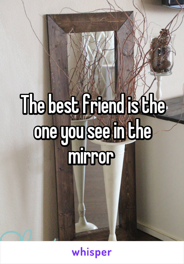 The best friend is the one you see in the mirror 