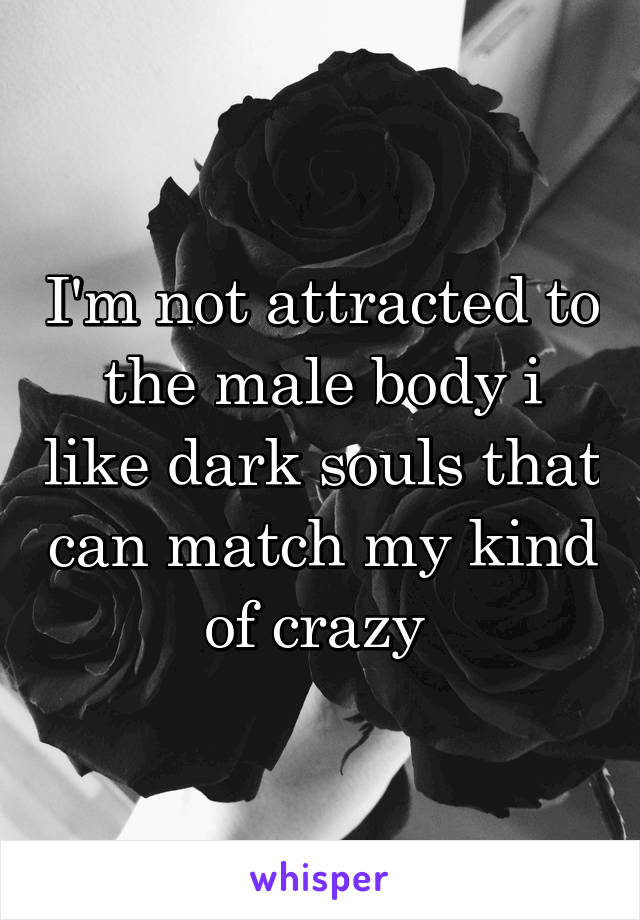 I'm not attracted to the male body i like dark souls that can match my kind of crazy 