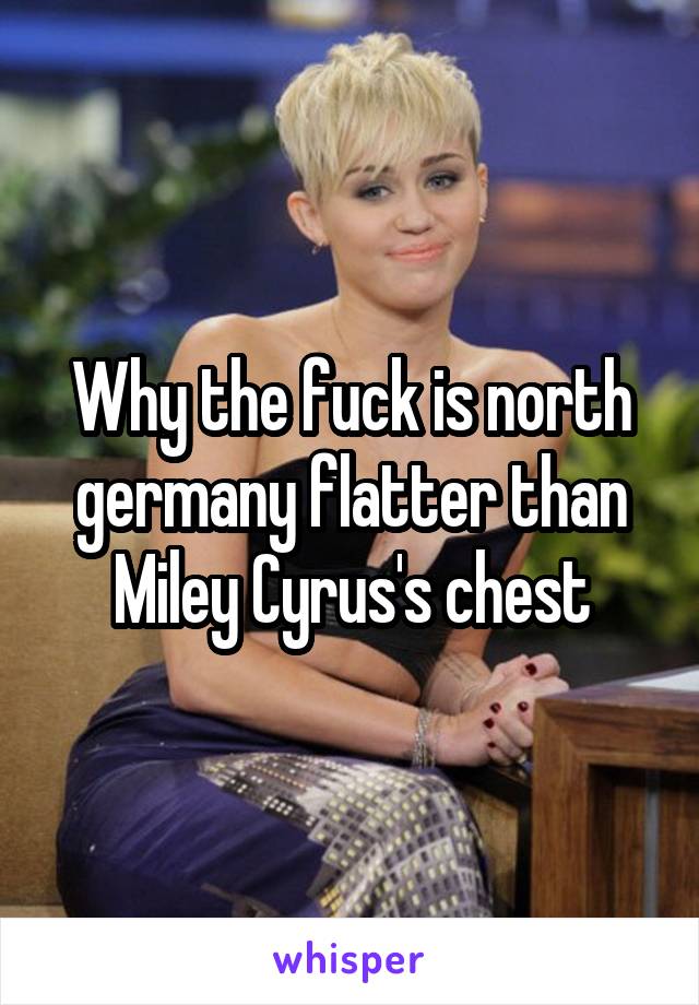 Why the fuck is north germany flatter than Miley Cyrus's chest