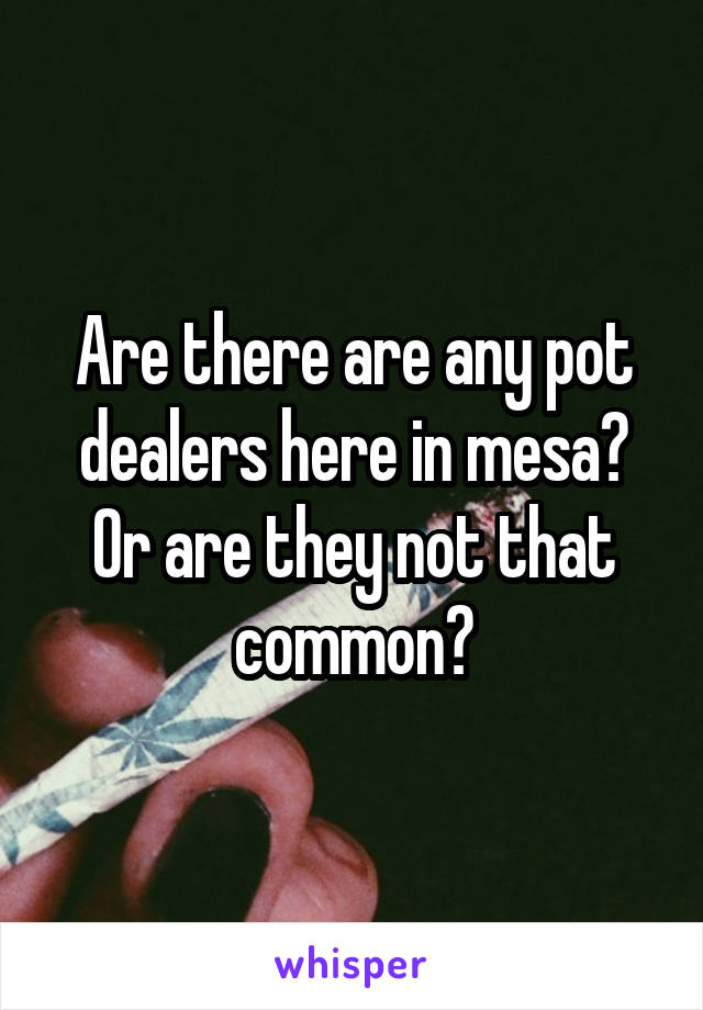 Are there are any pot dealers here in mesa? Or are they not that common?