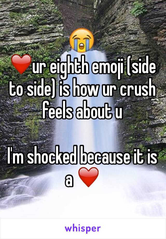 ❤️ur eighth emoji (side to side) is how ur crush feels about u 

I'm shocked because it is a ❤️