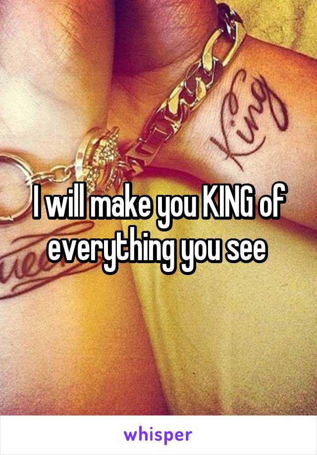 I will make you KING of everything you see 