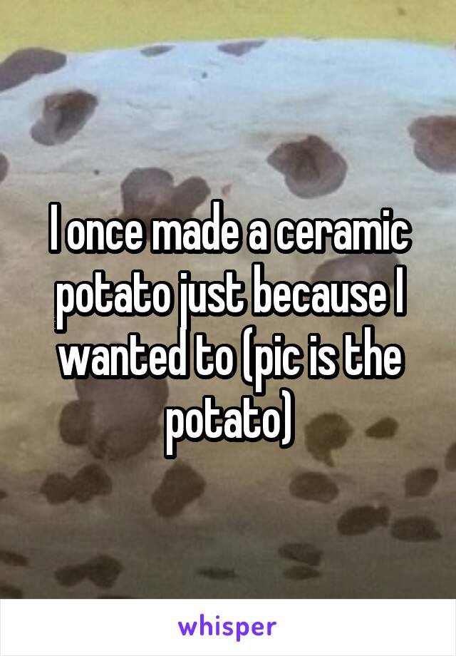 I once made a ceramic potato just because I wanted to (pic is the potato)