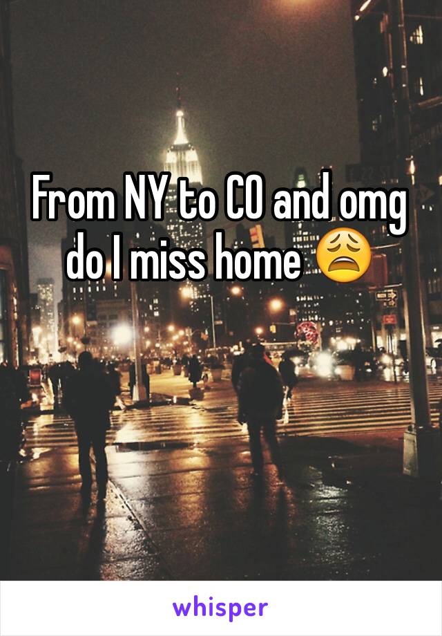 From NY to CO and omg do I miss home 😩