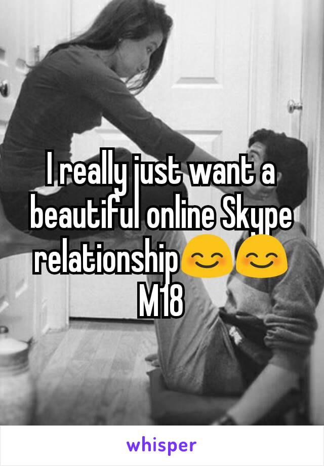 I really just want a beautiful online Skype relationship😊😊
M18