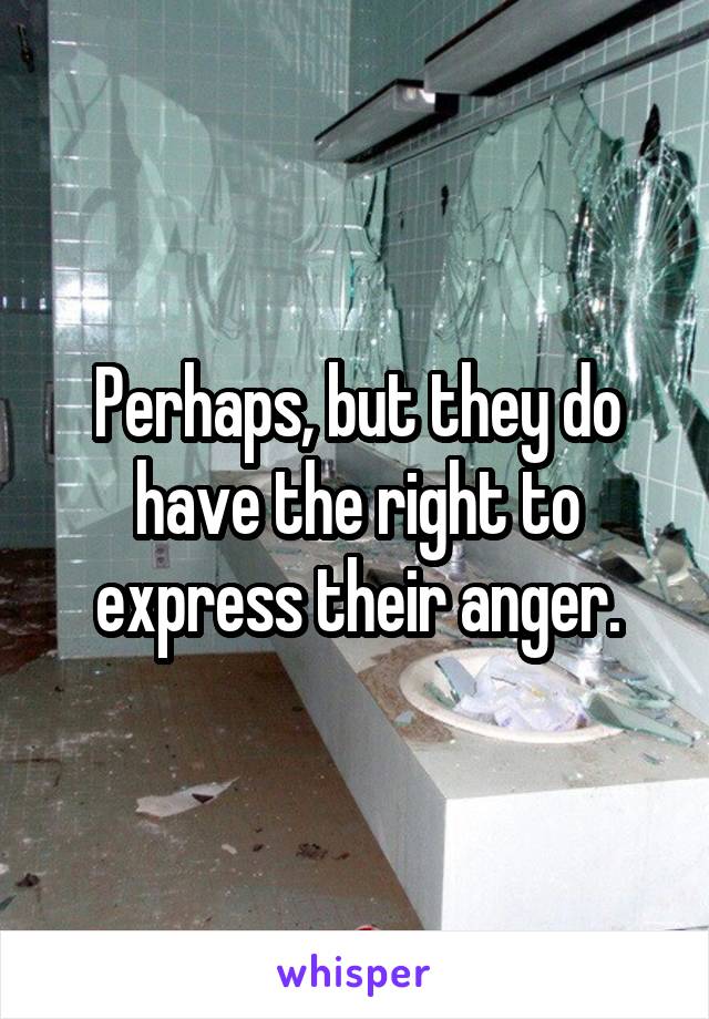 Perhaps, but they do have the right to express their anger.