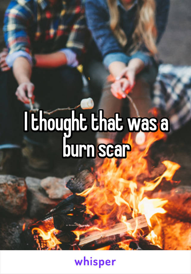 I thought that was a burn scar