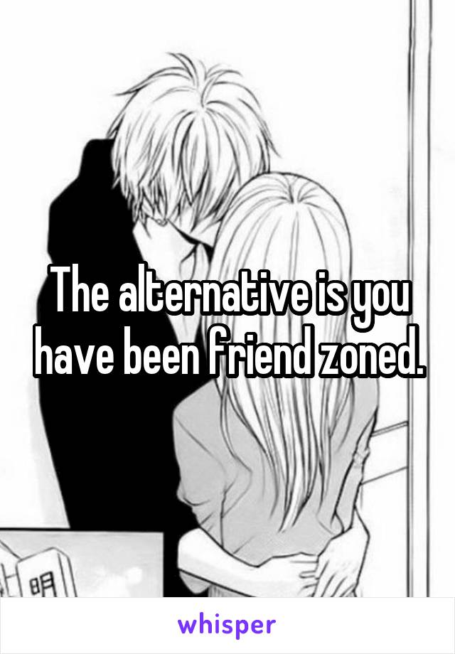 The alternative is you have been friend zoned.