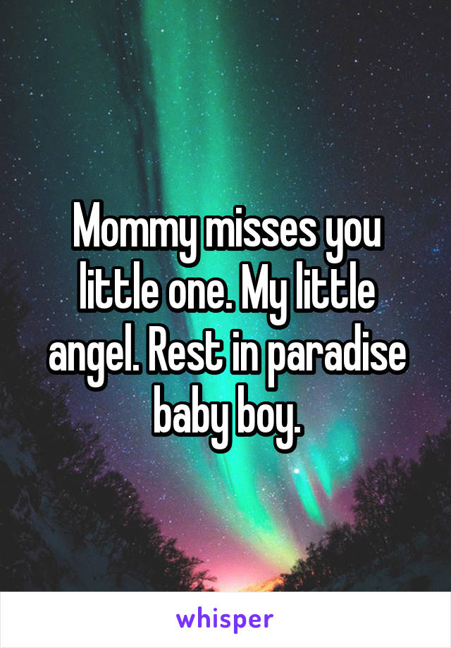 Mommy misses you little one. My little angel. Rest in paradise baby boy.