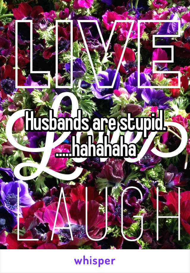 Husbands are stupid. .....hahahaha