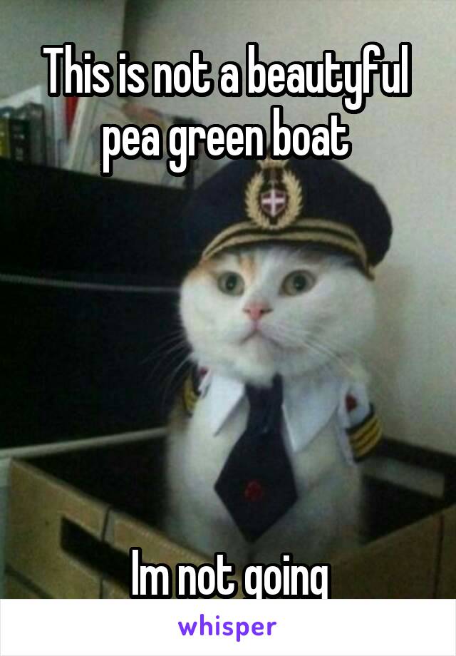 This is not a beautyful  pea green boat 






Im not going