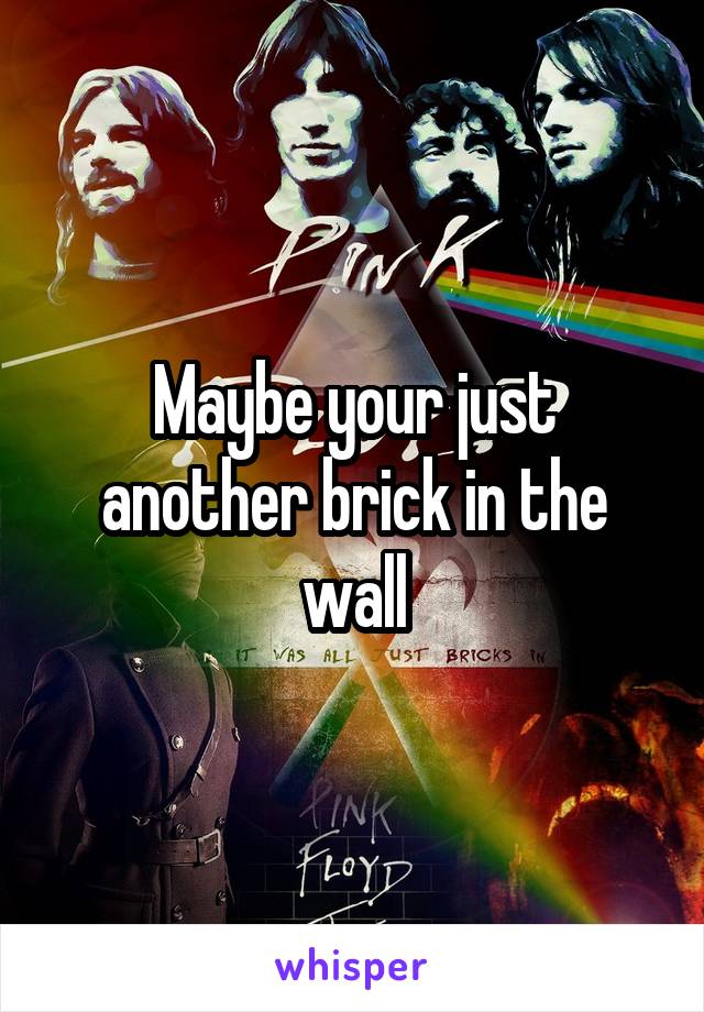 Maybe your just another brick in the wall