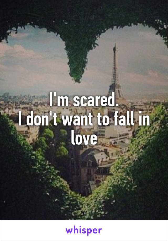 I'm scared.
I don't want to fall in love